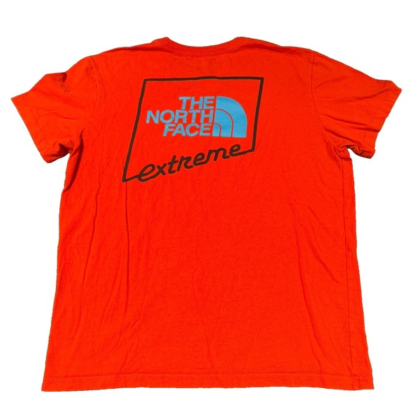 The‎ North Face Shirt Mens Large Extreme Orange Short Sleeve Graphic Print EUC - Picture 1 of 8